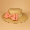 Canotier Beige Pink Bow